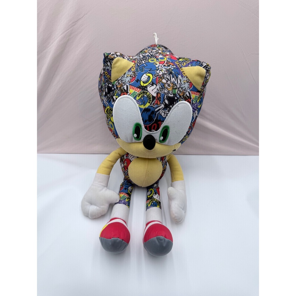 Sonic the Hedgehog Plush Toy Factory Comic Graffiti Print 18 Inch SEGA 2019